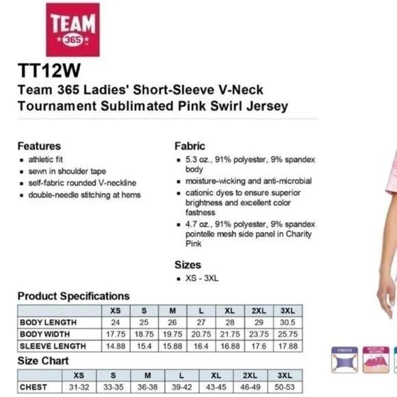 Women Short-Sleeve V-Neck Swirl Jersey - Picture 4 of 4